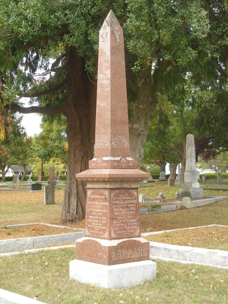 Sir Frank Stillman Barnard, family grave, Ross Bay Cemetery, Victoria, B.C. (photo by Mark Anderson)