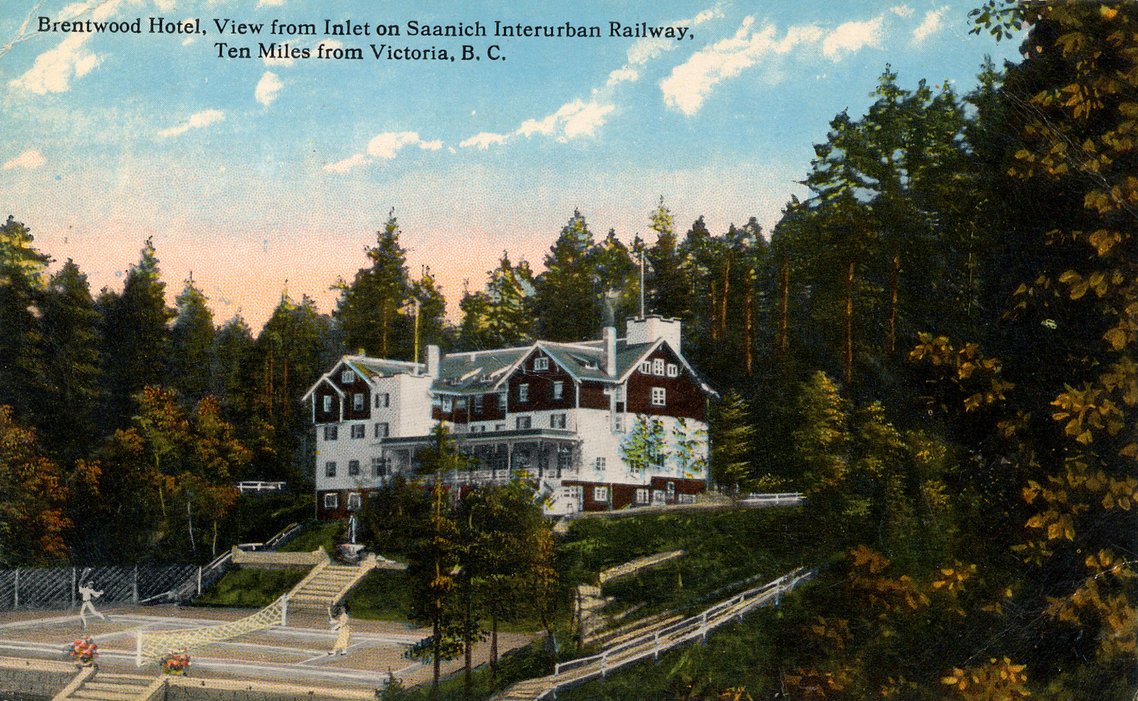 Postcard showing the Brentwood Hotel, circa 1920 (Author's collection)