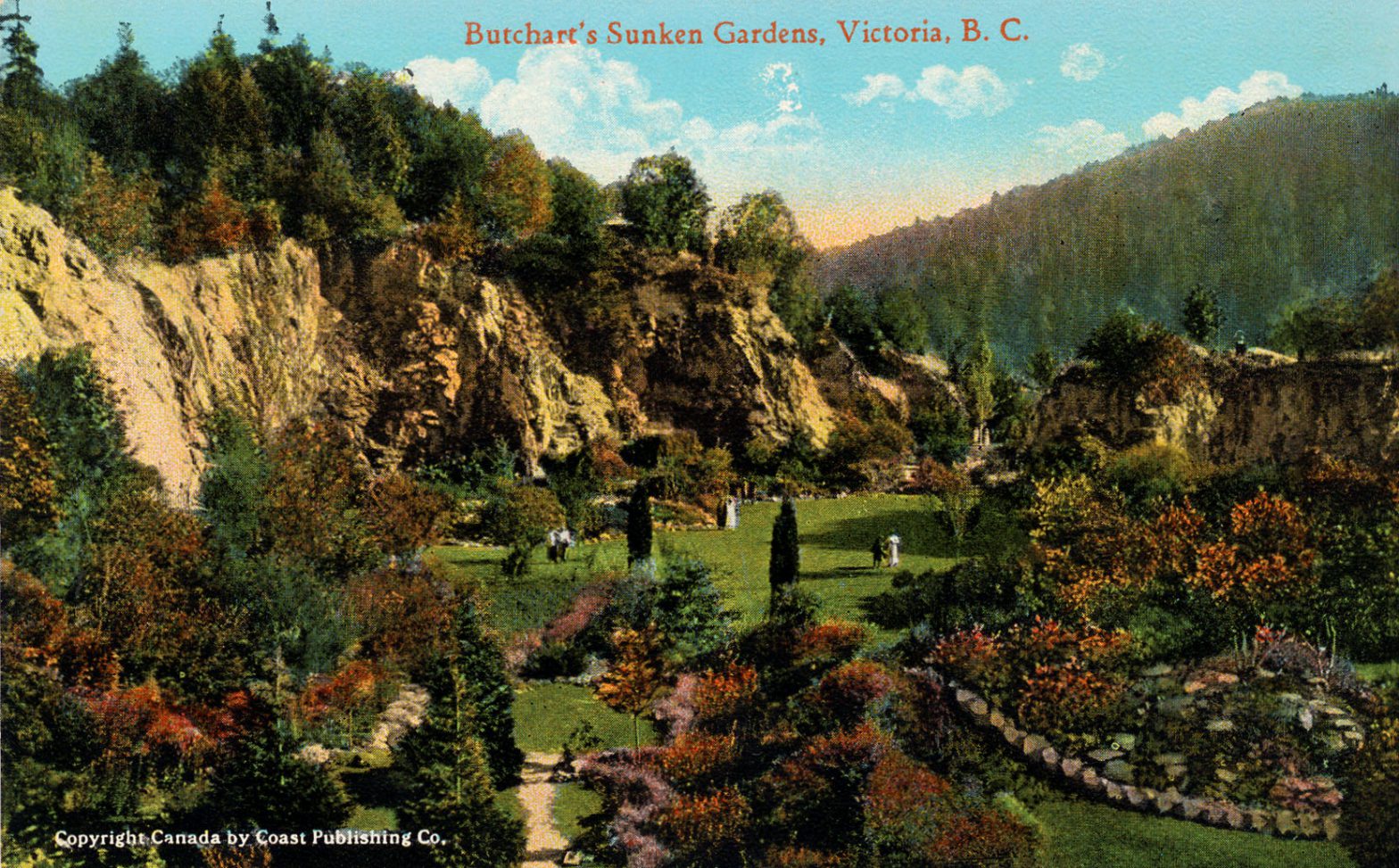 Postcard of the Sunken Garden, circa 1920 (Author's collection)