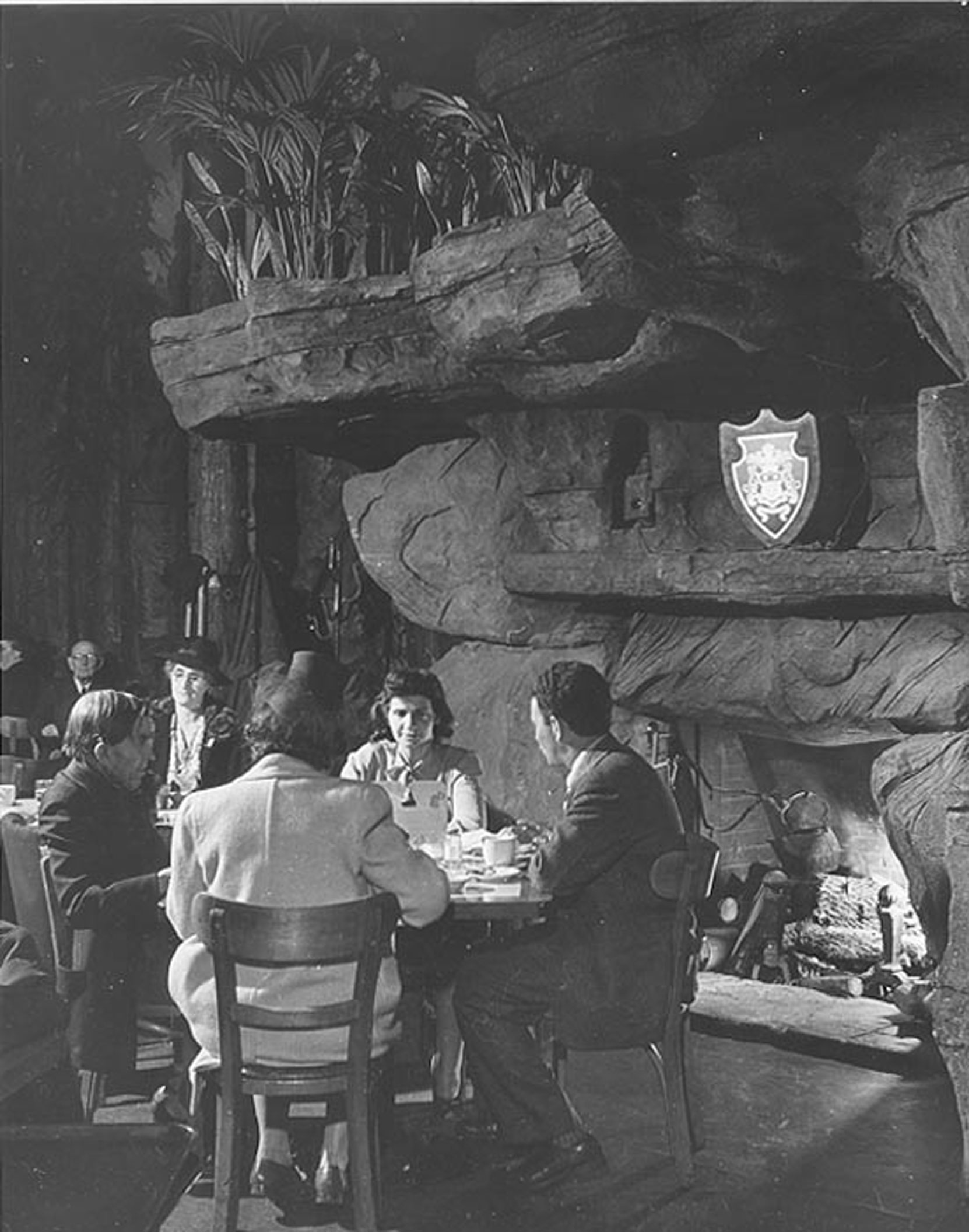 Francois Scotti installation in Clifton's Brookdale Cafeteria, 649 South Broadway, Los Angeles, CA. Francois Scotti designed and installed this piece in 1935. (courtesy of Clifton's Cafeteria)