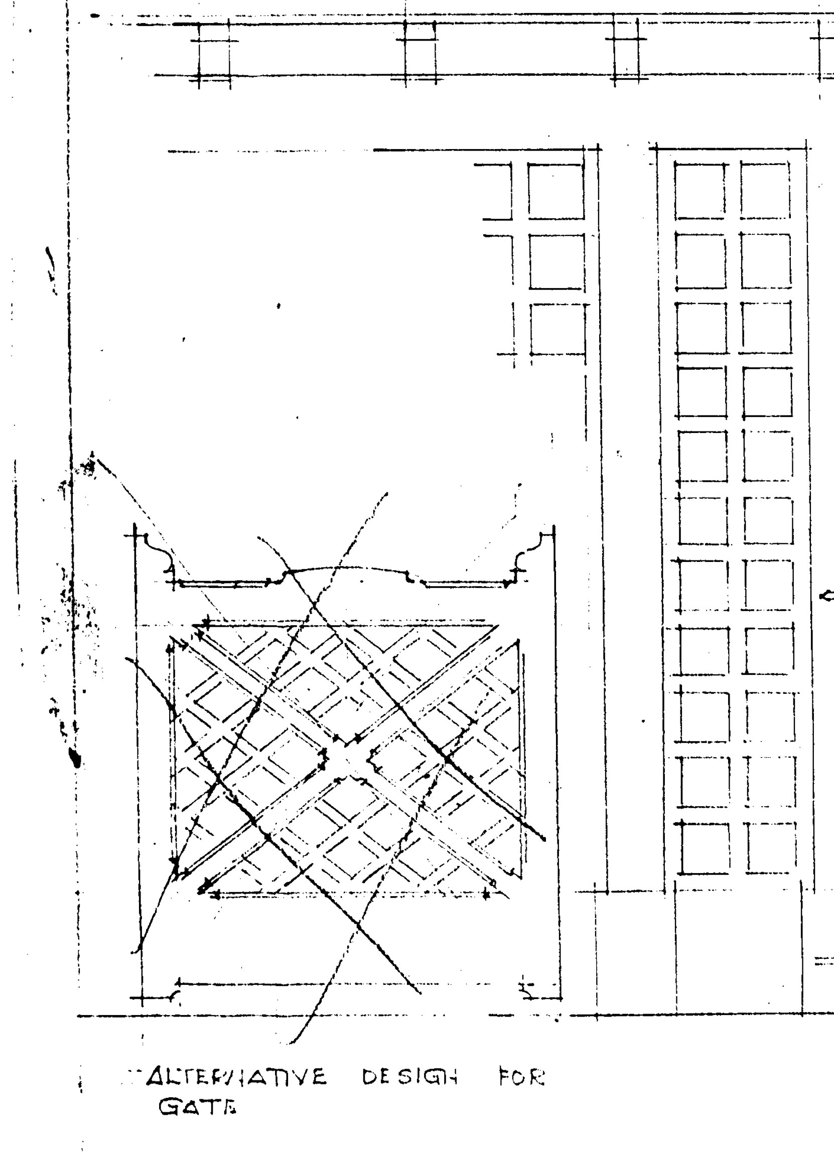 Detail from Samuel Maclure drawing of proposed gate for Jennie Butchart's Private Garden, 1920. This design was rejected in favour of the design that is still in place. (courtesy of UVic Library - Special Collections)