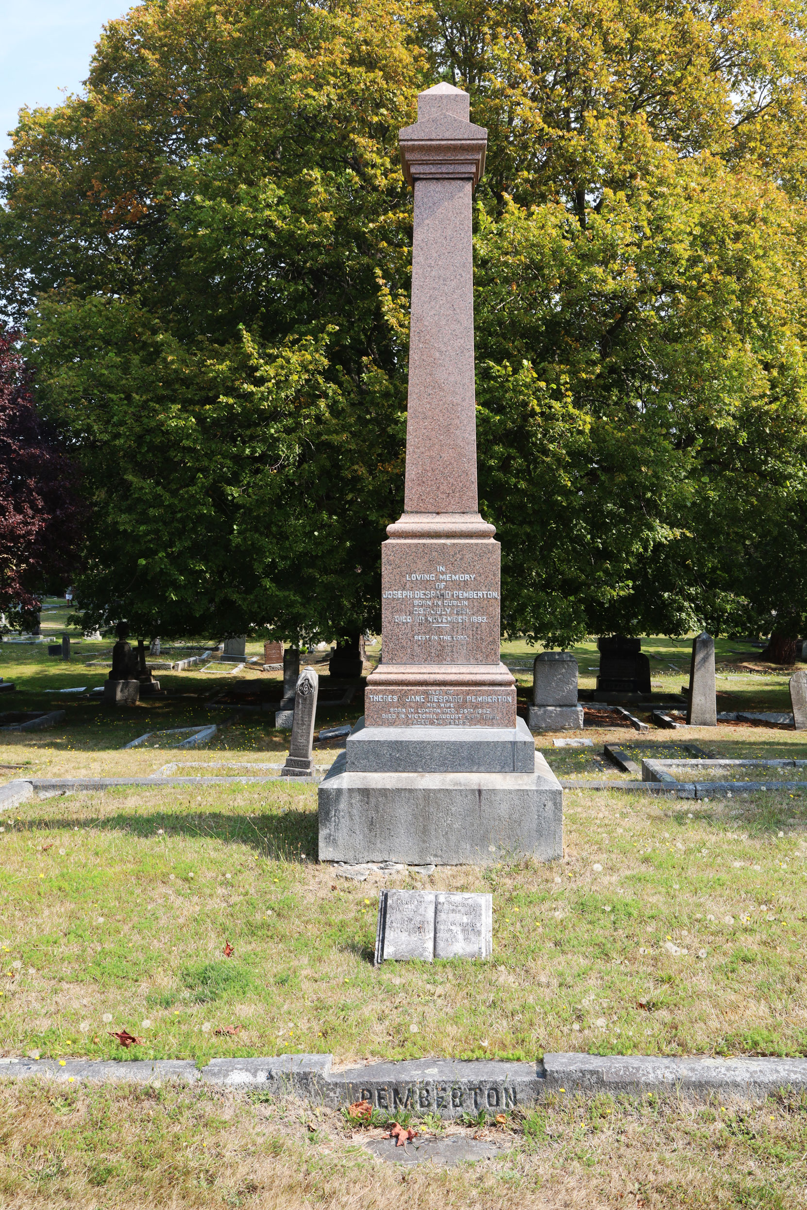 Joseph Despard Pemberton (1821-1893), grave, Ross Bay Cemetery, Victoria, BC (photo: Mark Anderson)
