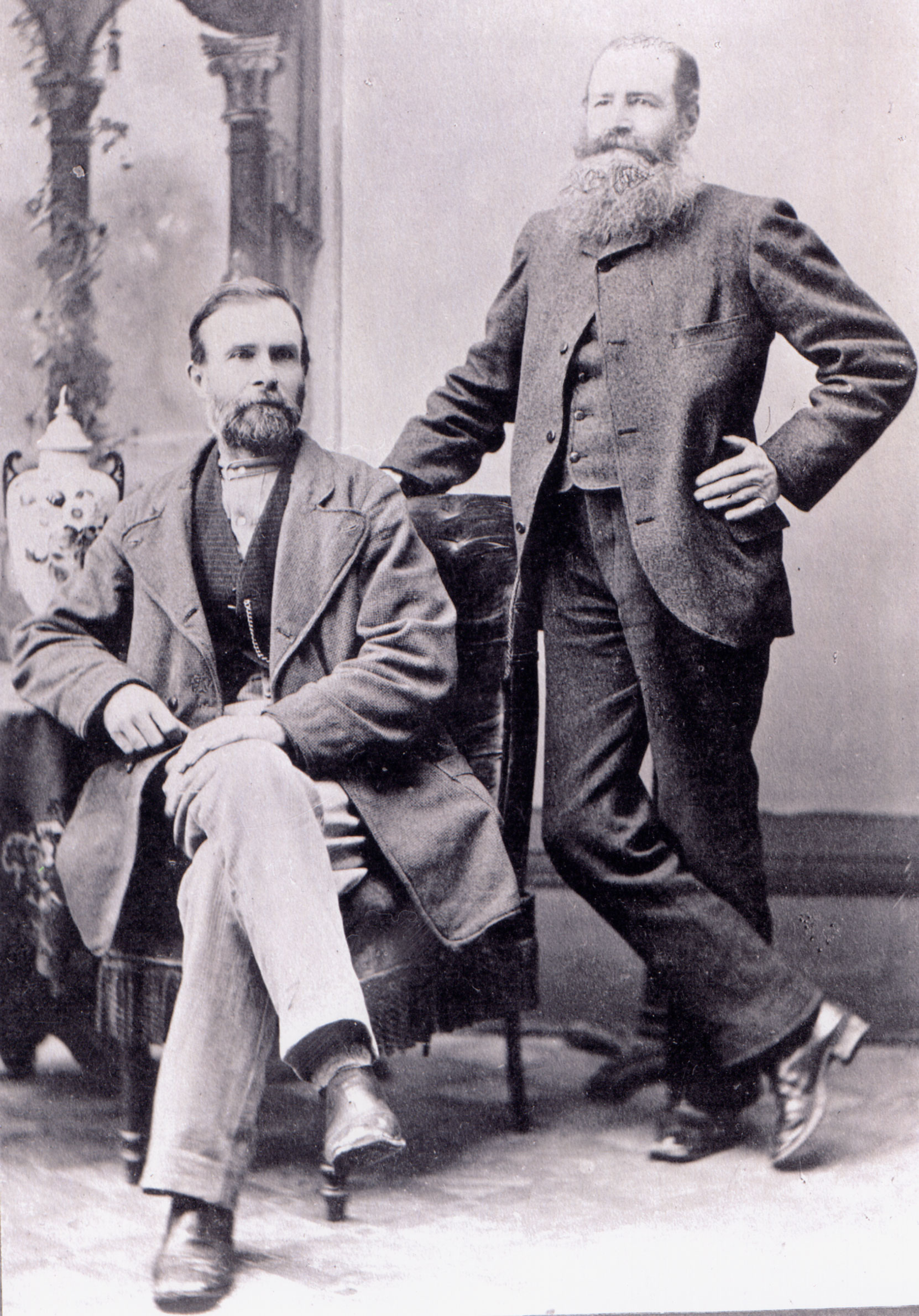 Peter Fernie (standing) and William Fernie (seated), circa 1870 (BC Archives photo A-02147)