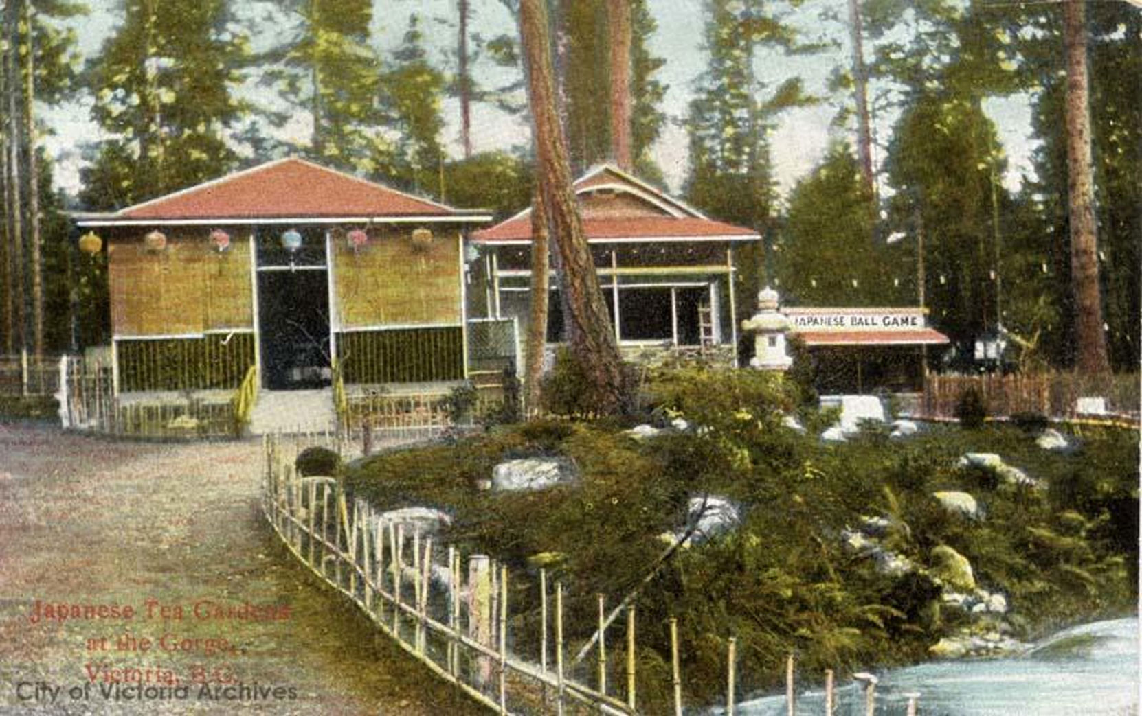 Japanese Tea House at Gorge Park, 1912 (City of Victoria Archives photo M07489)