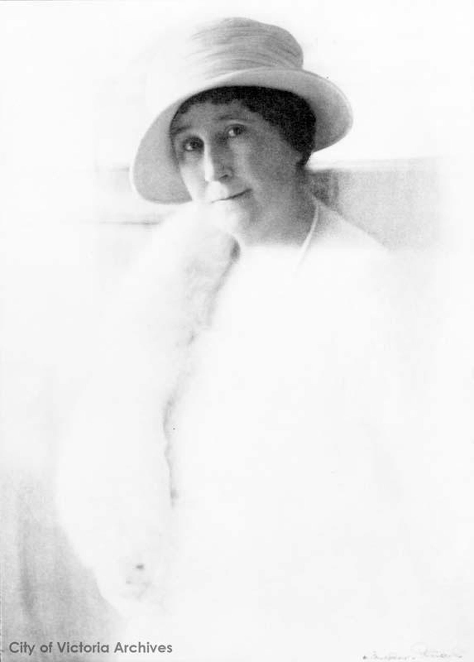 Jennie Butchart, circa 1929. Photo by Harry Upperton Knight. (City of Victoria Archives photo M00552)