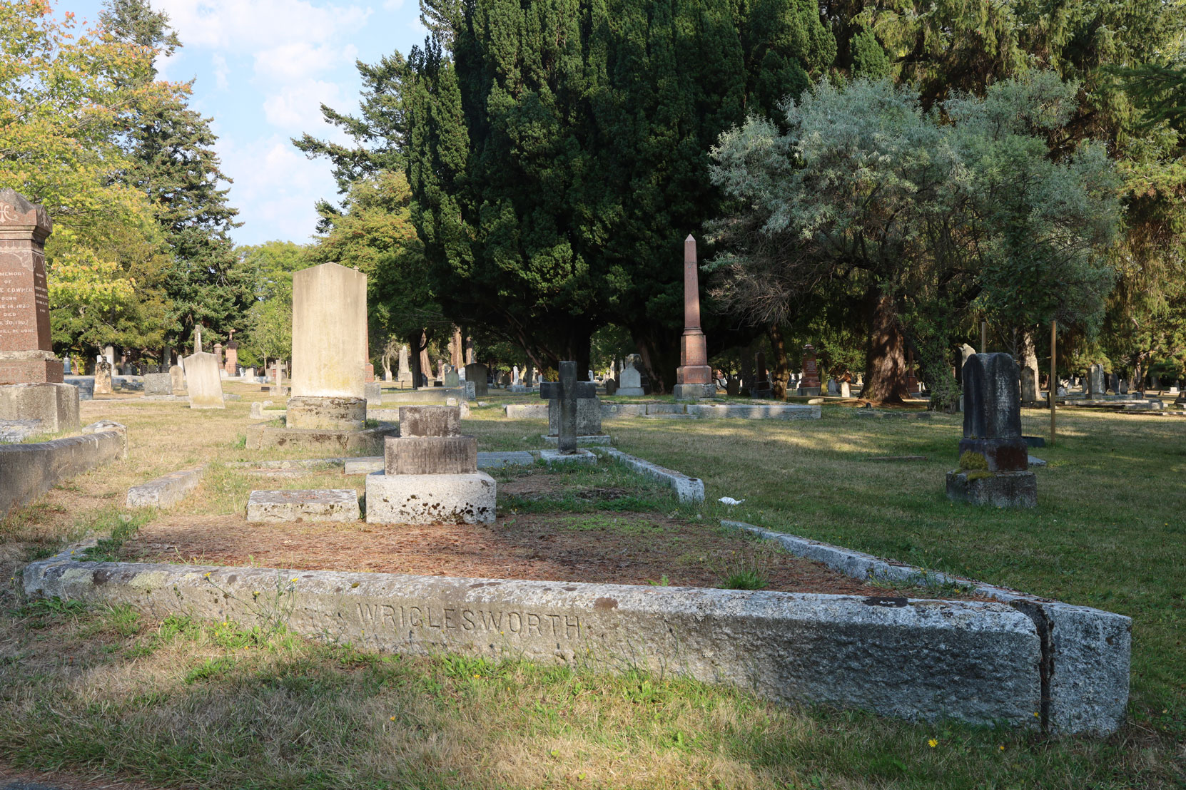 The Wriglesworth family grave in Ross Bay Cemetery, Victoria, BC. Joseph Wrigglesworth and Charles Wrigglesworth are buried here. (Photo: Mark Anderson)