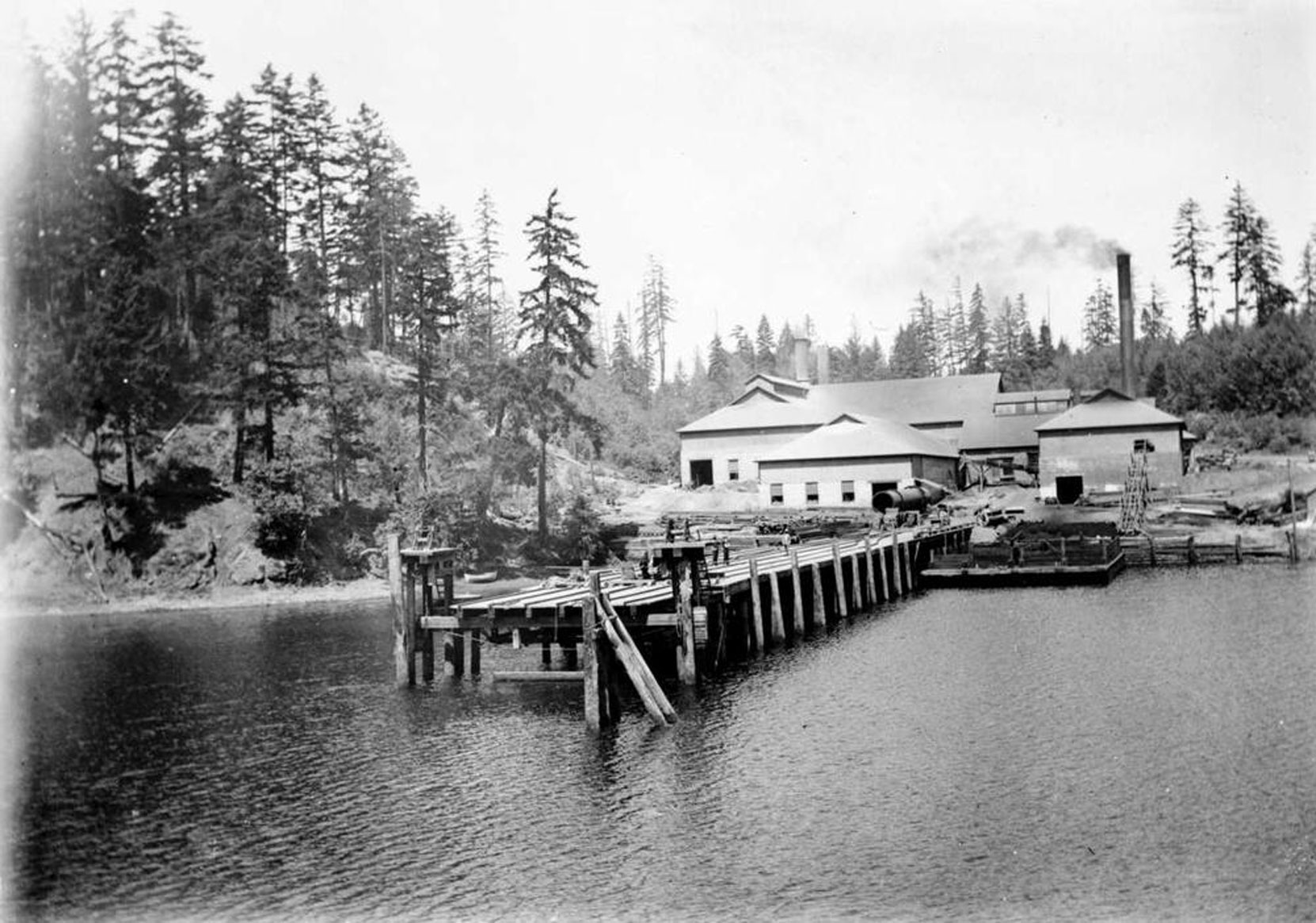 The Vancouver Portland Cement Company plant at Tod Inlet, circa 1904 (BC Archives photo G-08188)