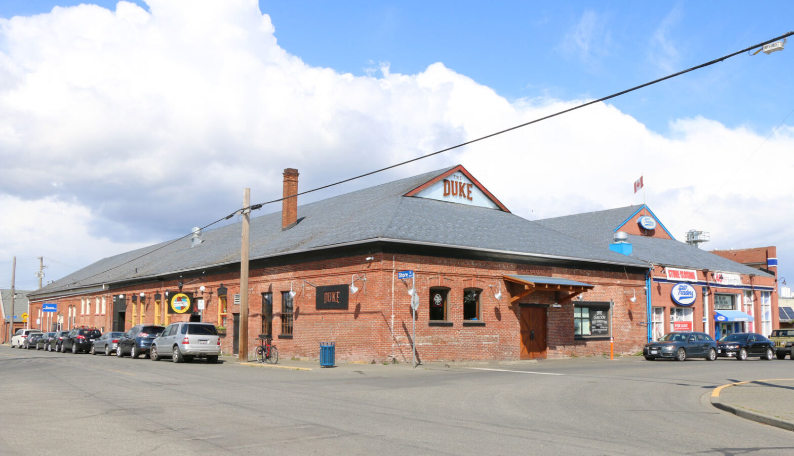 The former B.C. Electric Railway Company street car garage, built in 1901, at 502-508 Discovery Street in downtown Victoria (Photo by Author)